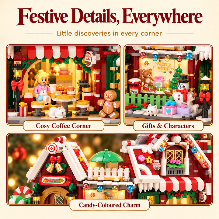 Christmas House Mini Building Block Set with Foldable Design (Set 1972)