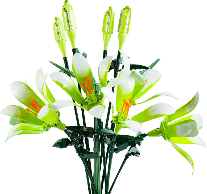 Lily Flower Bouquet Building Block Set – DIY Artificial Botanical Construction Block Toys Kit