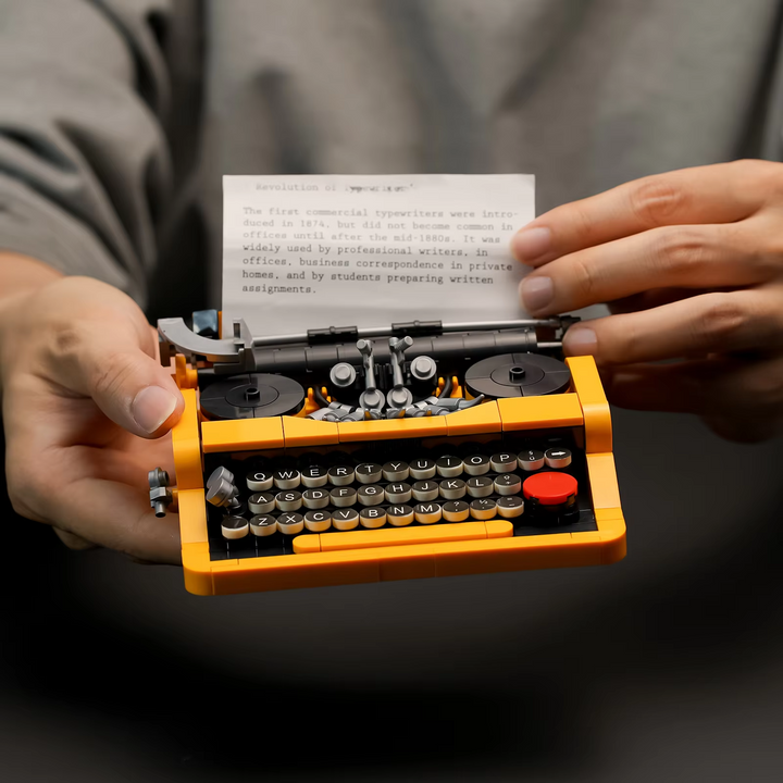 Mini Vintage Typewriter Building Blocks Set Retro Desk Decor Educational STEM Toys