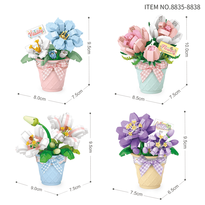 Mirco Blocks Flower Pots (Set 8835-8838)