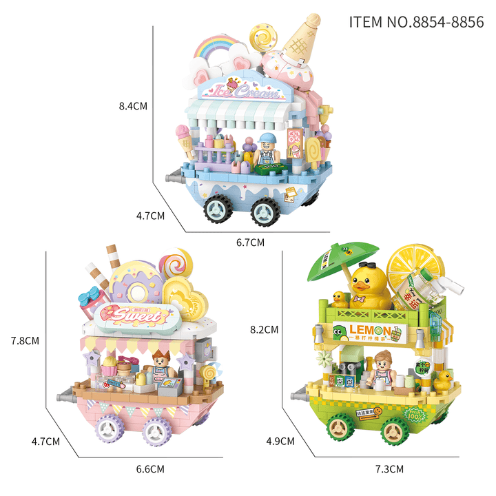 Mini Food Truck Building Kits (Set 8854-8856)