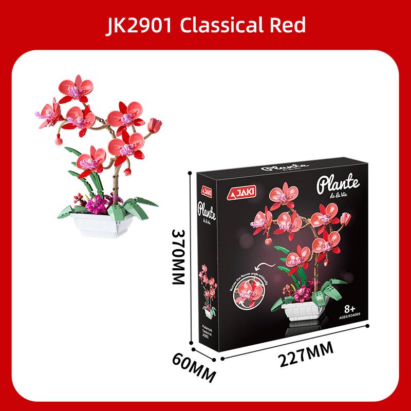 Butterfly Orchid Building Blocks Toys Flowers Potted Plant Puzzle Bricks