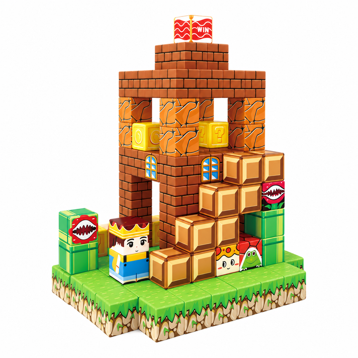 Magnetic Building Blocks Castle Adventure – 108-Piece Cube Set (25C-66)