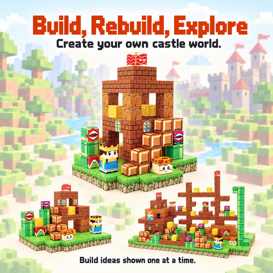 Magnetic Building Blocks Castle Adventure – 108-Piece Cube Set (25C-66)