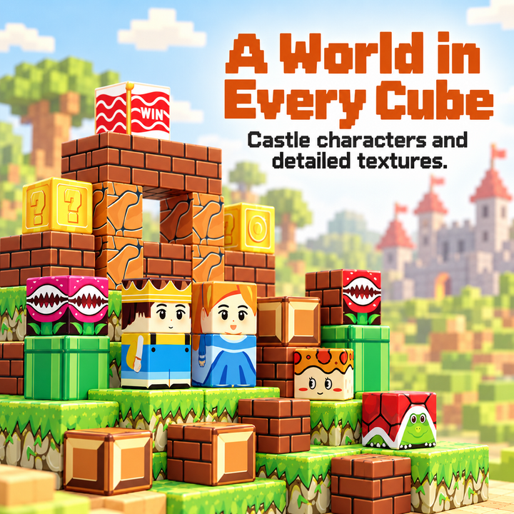 Magnetic Building Blocks Castle Adventure – 108-Piece Cube Set (25C-66)