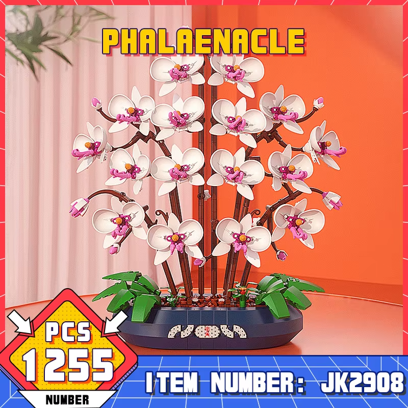 Snow Jade Phalaenopsis Orchid Building Block Phalaenopsis Potted Plant