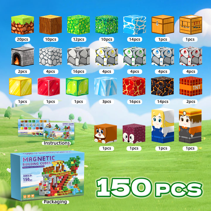 150PCS Magnetic Blocks for  Ages 3+ (Set BQL300A)