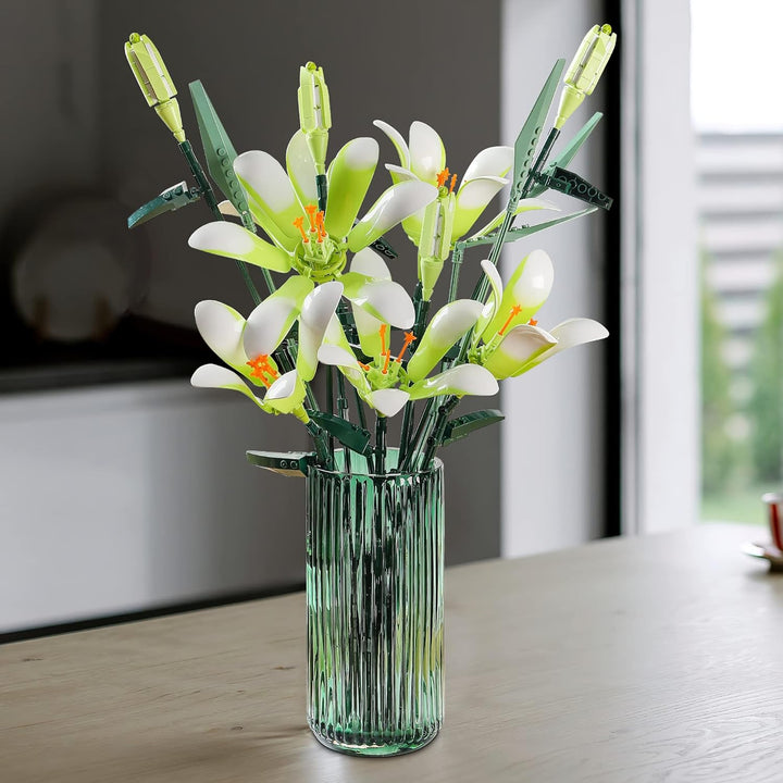 Lily Flower Bouquet Building Block Set – DIY Artificial Botanical Construction Block Toys Kit