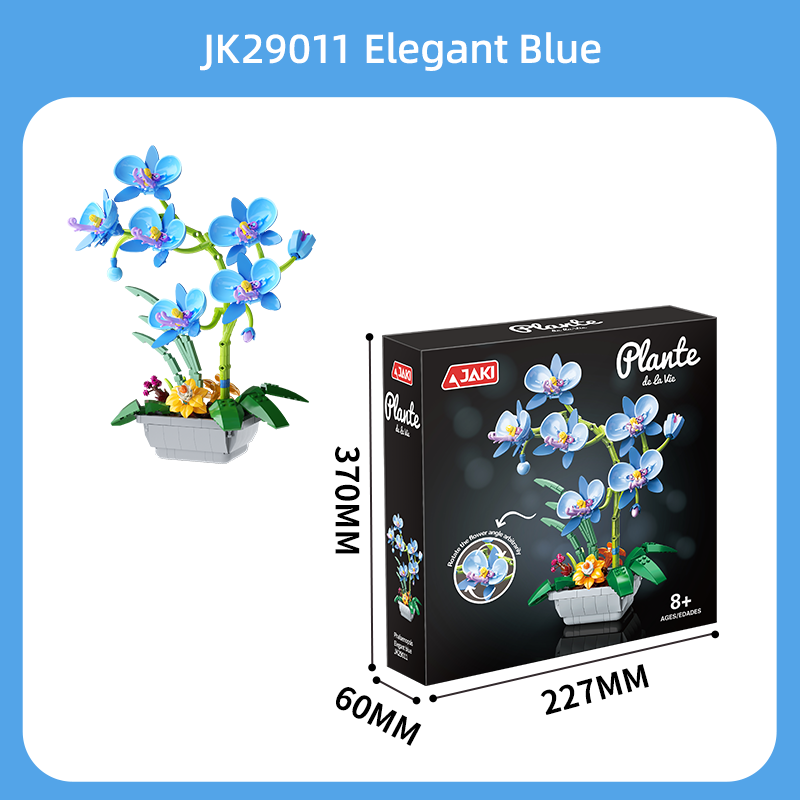 Butterfly Orchid Building Blocks Toys Flowers Potted Plant Puzzle Bricks