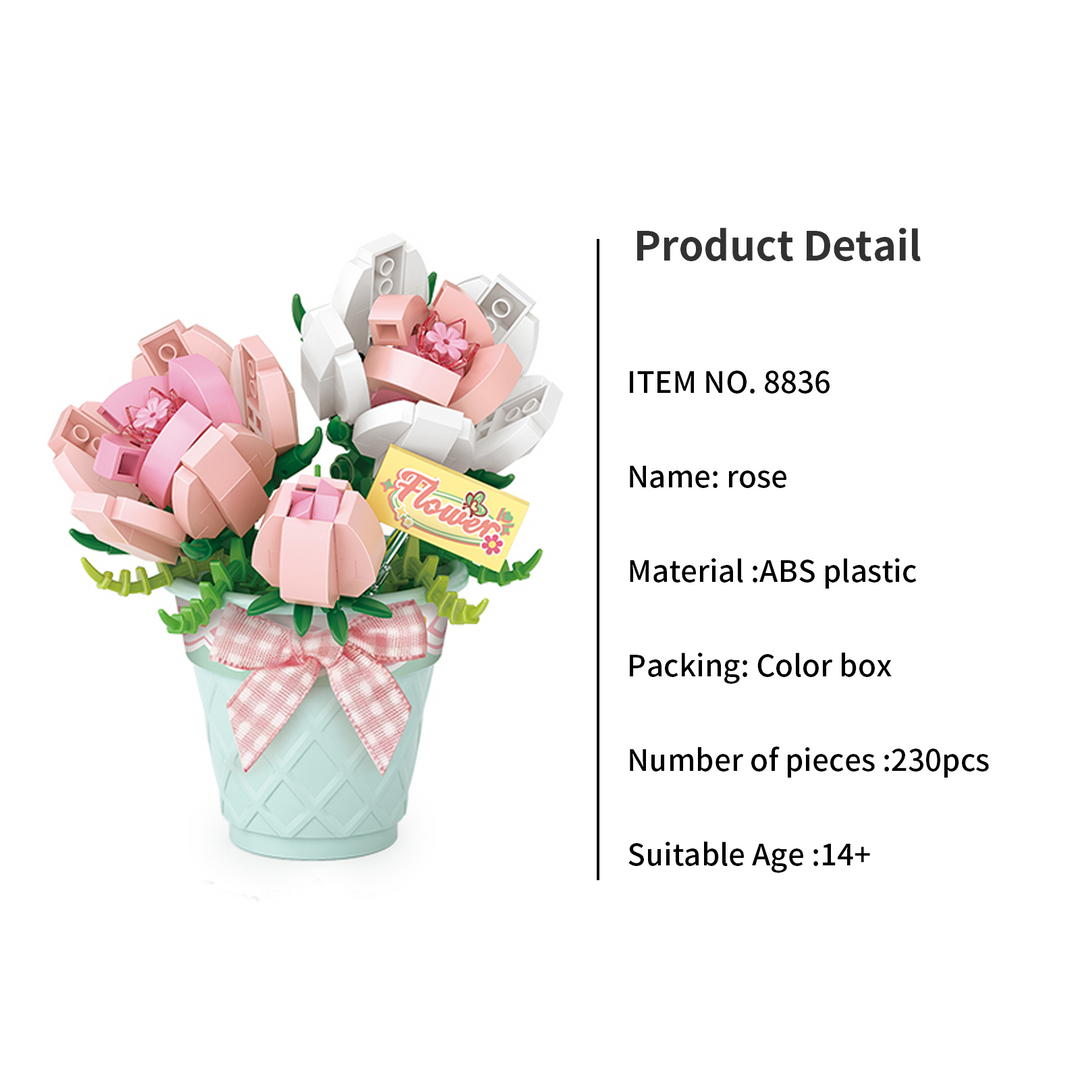 Mirco Blocks Flower Pots (Set 8835-8838)