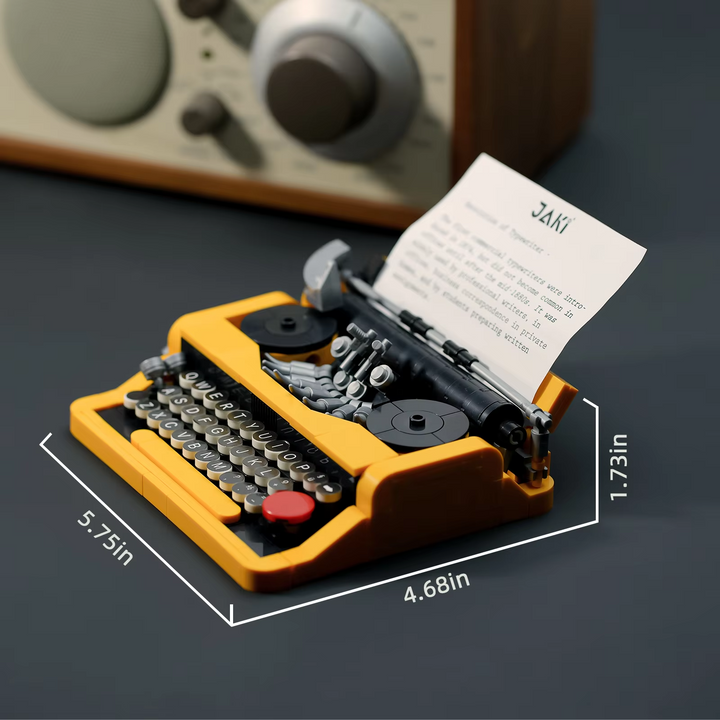 Mini Vintage Typewriter Building Blocks Set Retro Desk Decor Educational STEM Toys