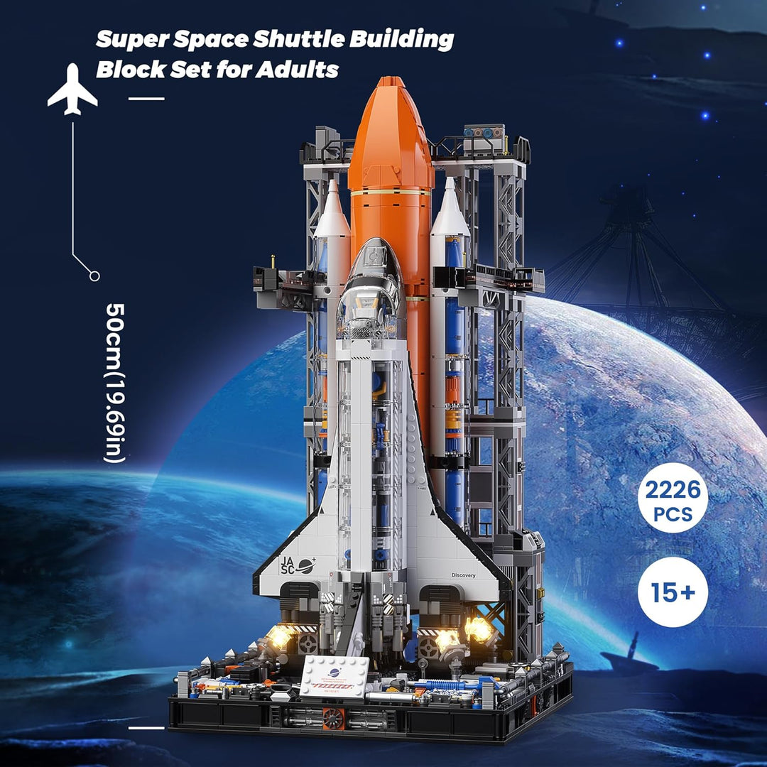 Space Shuttle Building Blocks Kit 2,226 Pcs NASA-Inspired Model STEM Space Toy