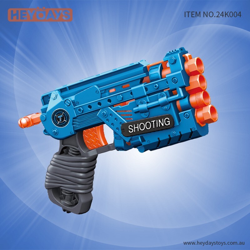 Soft Dart Blaster 4-Barrel Blasting Pump Action Soft Toy Gun Gift Kids Adults