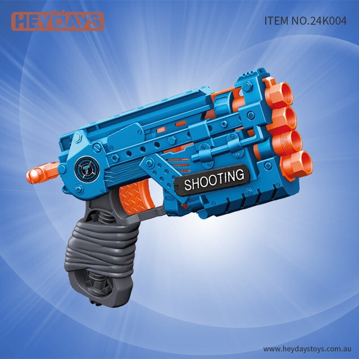 Soft Dart Blaster 4-Barrel Blasting Pump Action Soft Toy Gun Gift Kids Adults