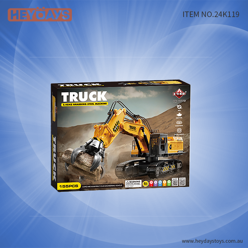 Remote Control Steel Grab Truck Construction Claw Truck 2.4GHz DIY STEM Toy Kids