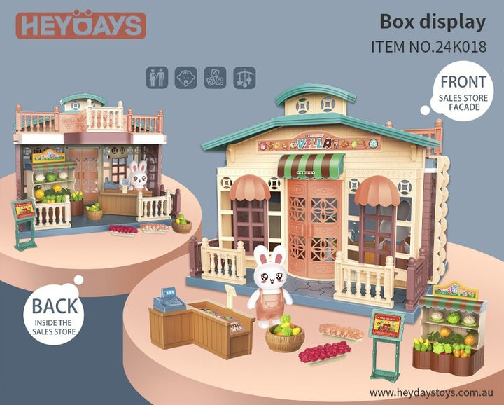 Pretend Play Grocery Store Playset w/ Play Food Accessories Gift Kids Boys Girls