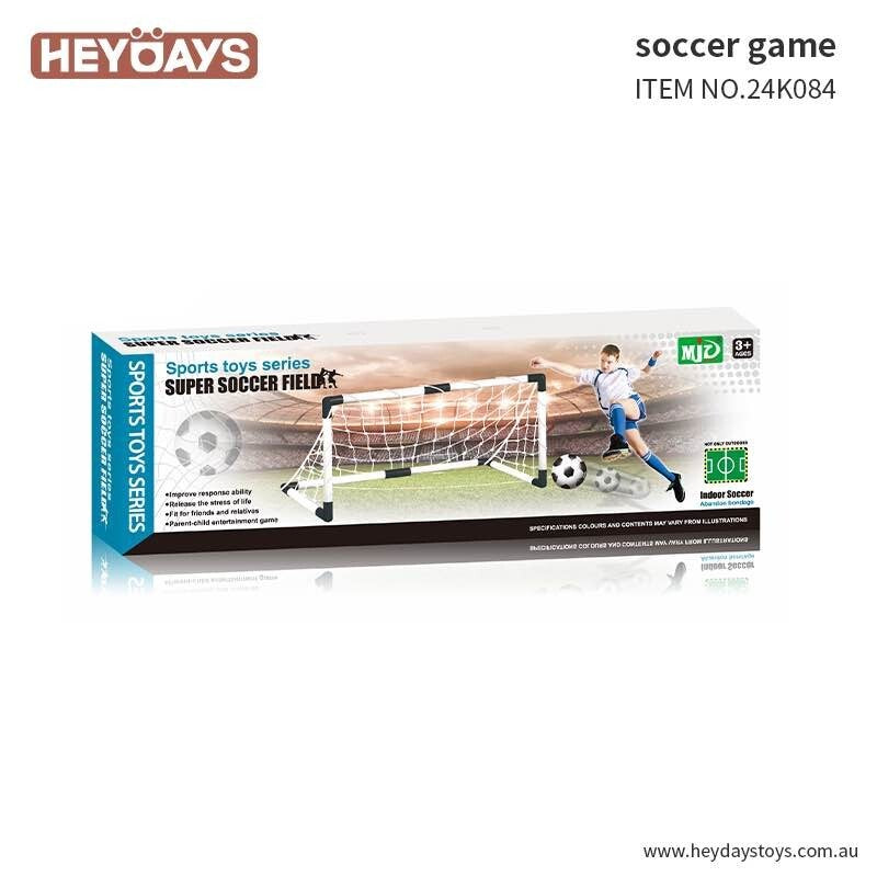 Indoor Outdoor Sports Football Set Soccer Goal Net Toy with Pump & Ball for Kids
