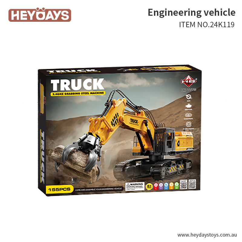 Remote Control Steel Grab Truck Construction Claw Truck 2.4GHz DIY STEM Toy Kids