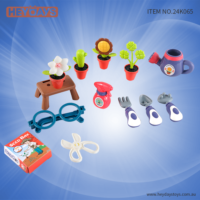 Pretend Play Gardening Tool Set Flower Planting Playset Toy Gift Kids Boys Girls