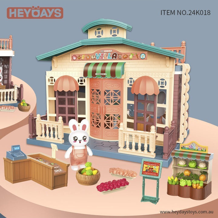 Pretend Play Grocery Store Playset w/ Play Food Accessories Gift Kids Boys Girls