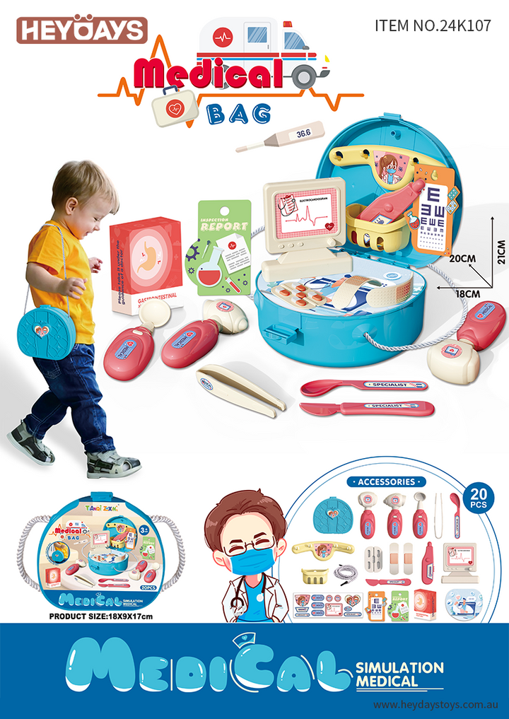 Pretend Play Doctor Kit Role Play Toy Medical Kit Playset Gift Kids Boys Girls