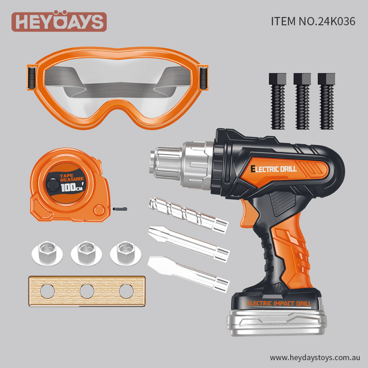 Pretend Play Role Play Toy Tool Set Electric Drill Power Tool Sound Gift Kids
