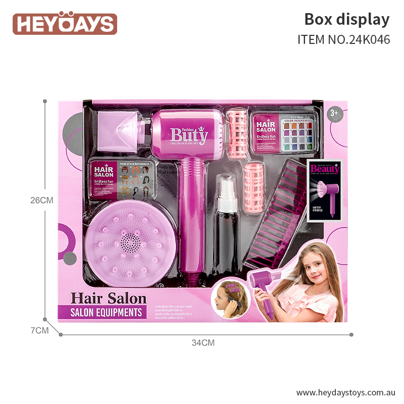 Pretend Play Hair Styling Set Hair Dryer Beauty Salon Kit Toy Gift Kids Girls