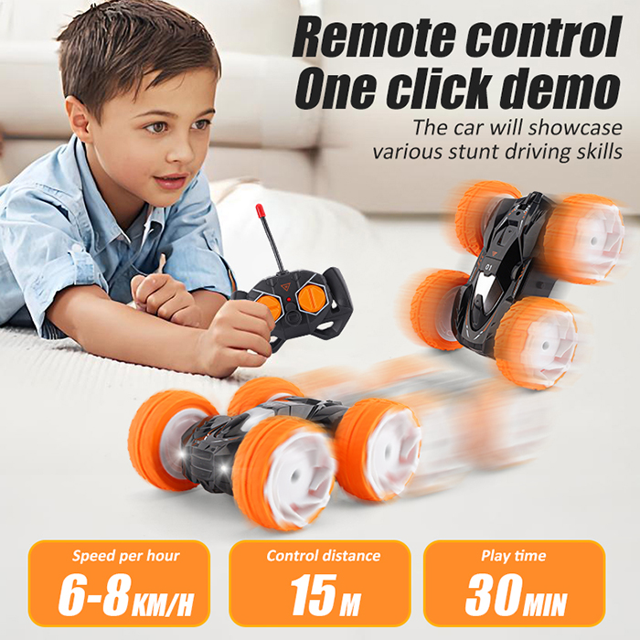 Remote Control Car RC Stunt Car Double Sided Rotating 360°  Flip Toy Gift Kids