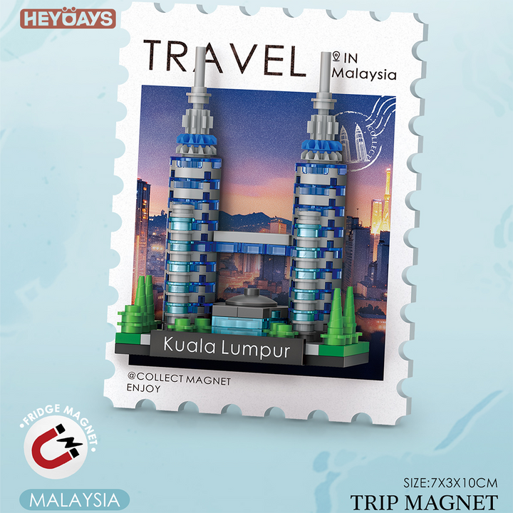 3D World Landmark Building Block Fridge Magnet Blind Box Mystery Souvenir Gift