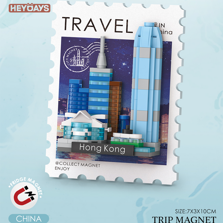3D World Landmark Building Block Fridge Magnet Blind Box Mystery Souvenir Gift