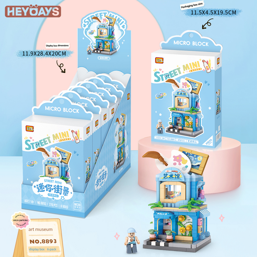 3D Street Mini View Building Block Set Cute Store Model Kit with Minifigure