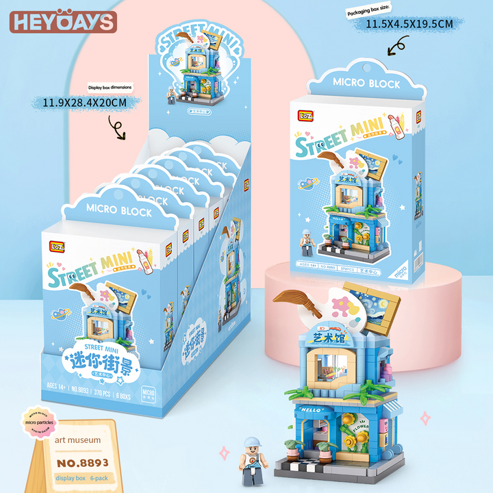 3D Street Mini View Building Block Set Cute Store Model Kit with Minifigure