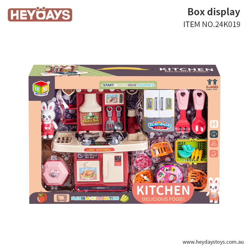 Kids Pretend Play Toy Kitchen Set w/ Play Sink Kitchen Accessories Dining Table