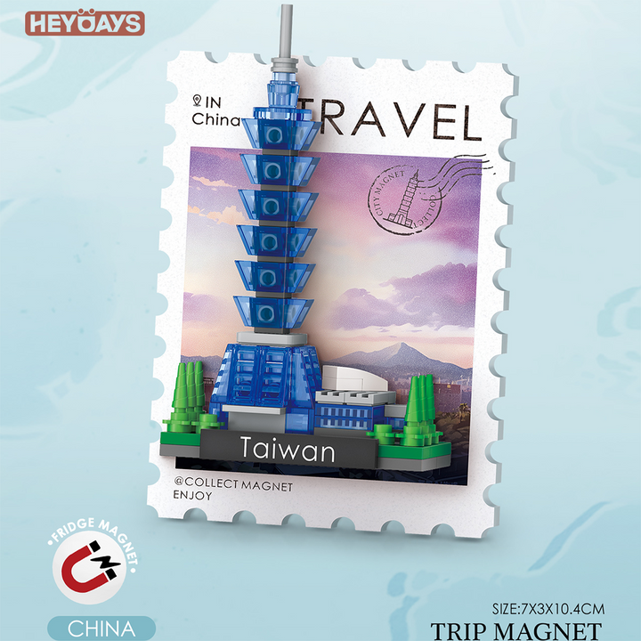 3D World Landmark Building Block Fridge Magnet Blind Box Mystery Souvenir Gift