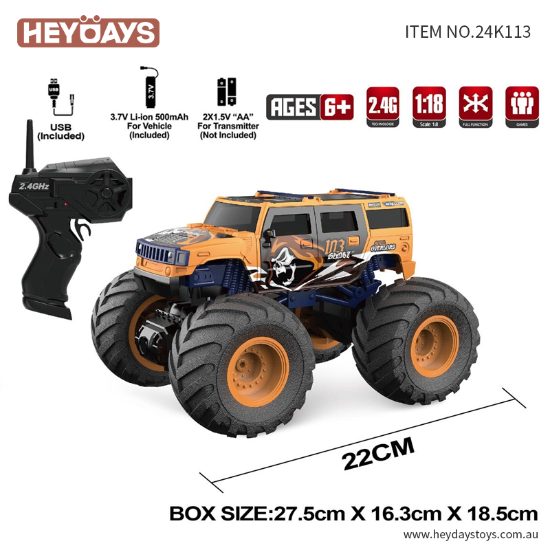 1:18 Scale RC Monster Truck 4WD All-Terrain Remote Control Car for Kids Adult