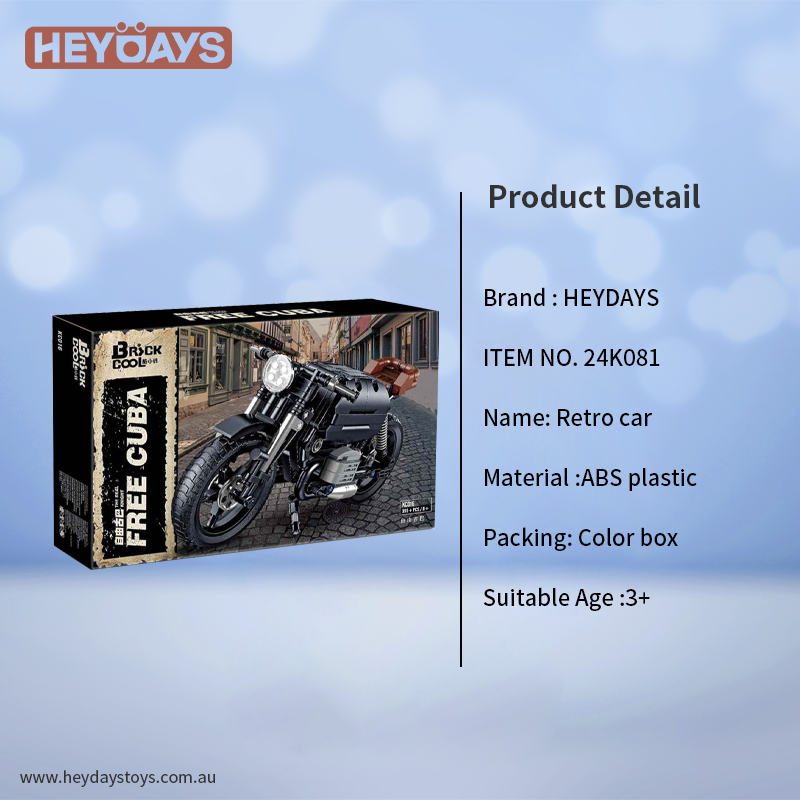 Motorcycle Toy Building Blocks Set Collectible Display Model Kit for Kids Adults