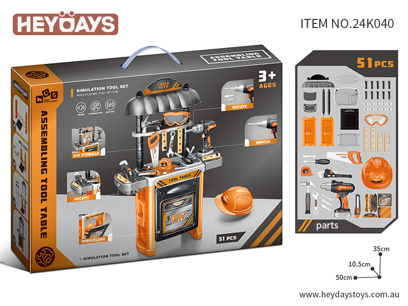 Kids Tool Bench Pretend Play Tool Set Table Workbench w/ Electric Drill Toy Gift