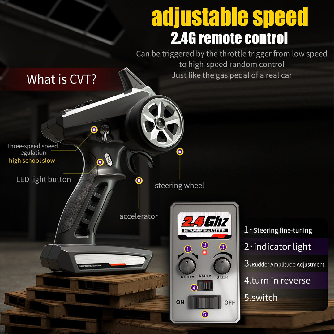 4WD Brushless RC Monster Truck 70 km/h 1:16 Scale Off-Road Remote Control Car