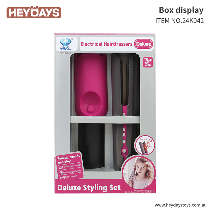 Pretend Play Hair Straightener Toy Dyson Corrale Styling Set w/ Stand Gift Kids