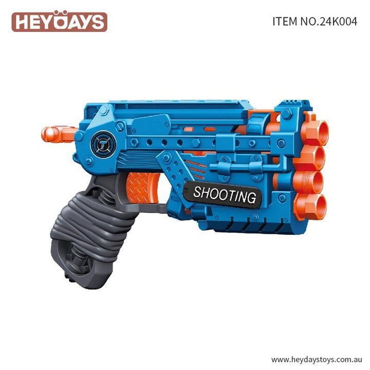 Soft Dart Blaster 4-Barrel Blasting Pump Action Soft Toy Gun Gift Kids Adults