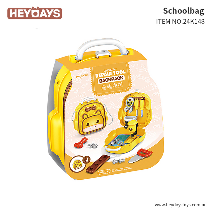 Pretend Play Tool Set Kids Tool Kit w/ Toy Drill & Backpack Gift Boys Girls