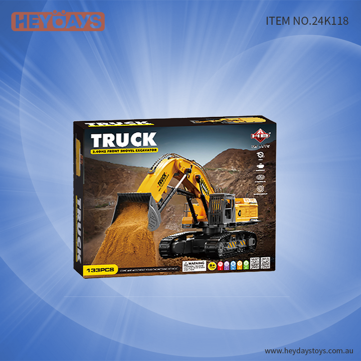 Remote Control Front Shovel Bulldozer Truck 2.4GHz DIY STEM Construction Toy Kid