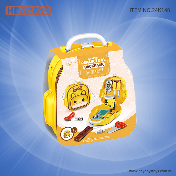 Pretend Play Tool Set Kids Tool Kit w/ Toy Drill & Backpack Gift Boys Girls