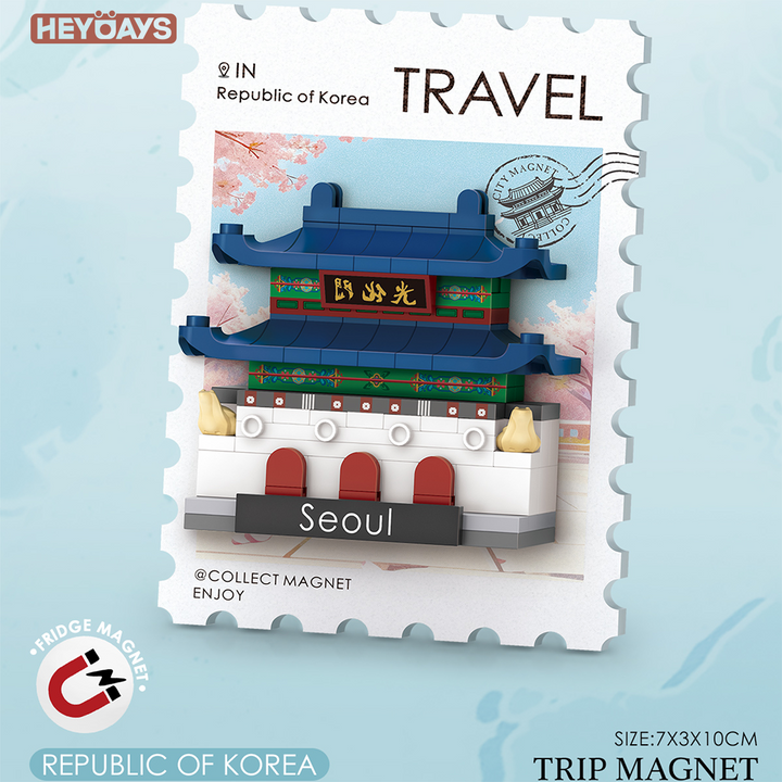 3D World Landmark Building Block Fridge Magnet Blind Box Mystery Souvenir Gift