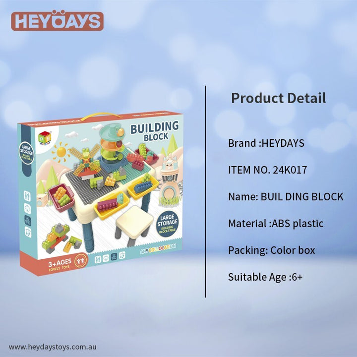 Building Block Table Toddler Blocks Toys Activity Table w/ Storage Box Gift Kids