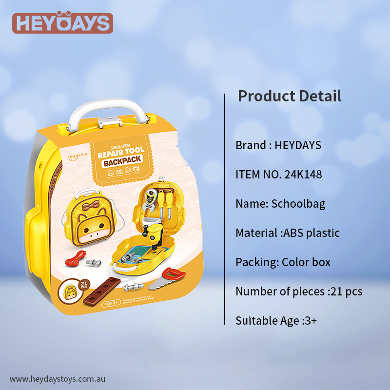 Pretend Play Tool Set Kids Tool Kit w/ Toy Drill & Backpack Gift Boys Girls