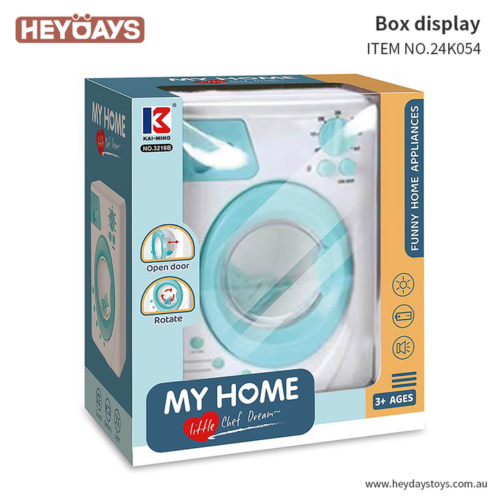 Washing Machine – Realistic Pretend Play Appliance with Rotating Drum & Lights