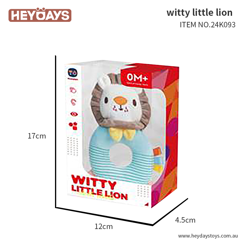 Sensory Educational Baby Rattle Toy Lion Animal Soft Plush Toy Newborn Infants