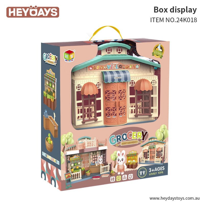 Pretend Play Grocery Store Playset w/ Play Food Accessories Gift Kids Boys Girls