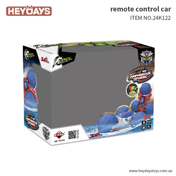 Amphibious Remote Control Car 1:12 Scale Large RC Stunt 360° Rotating Kids Adult
